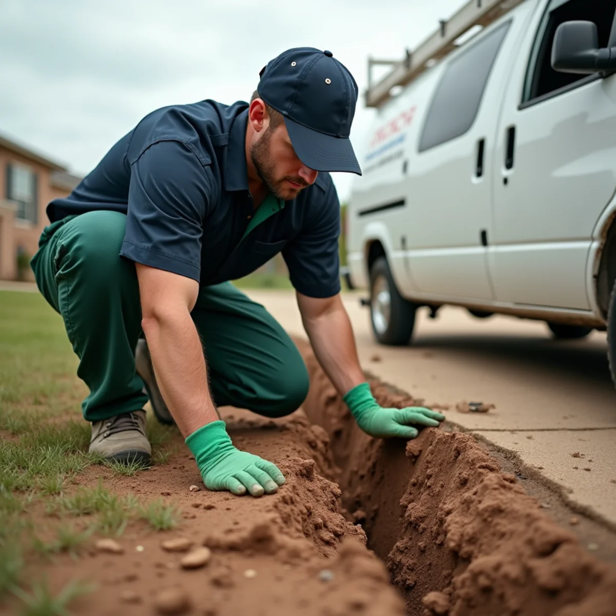 Cracked clay soil around a slab foundation in Euless TX