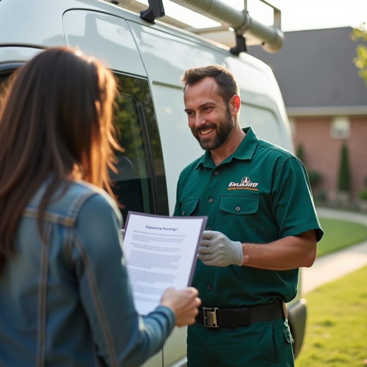 Homeowner reviewing an insurance policy for sewer line coverage in Euless TX