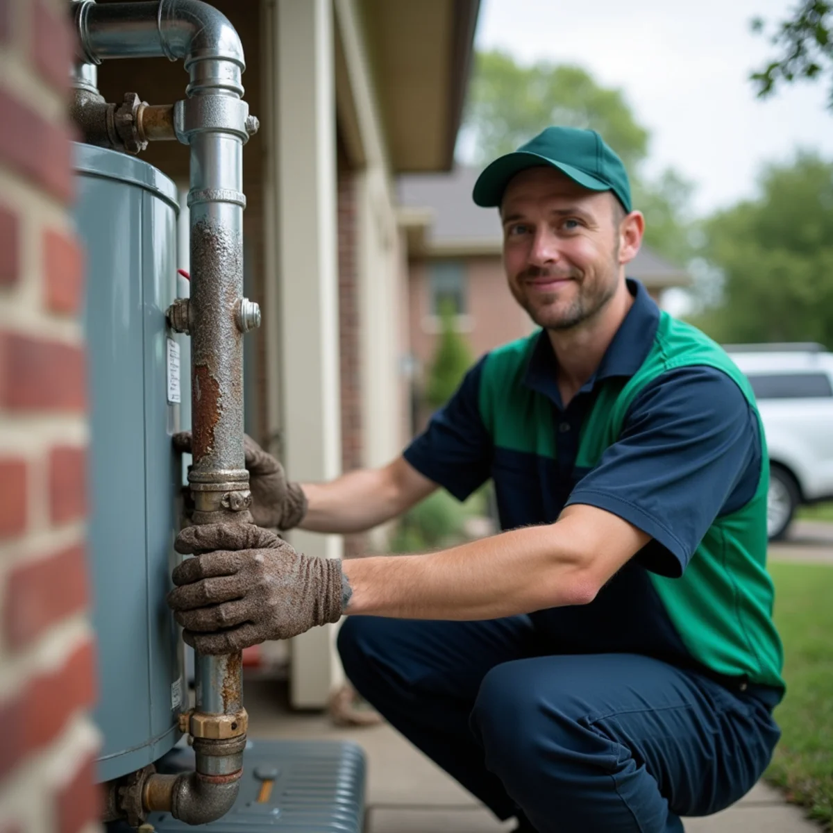 Hard water scale buildup on a water heater element in Euless TX