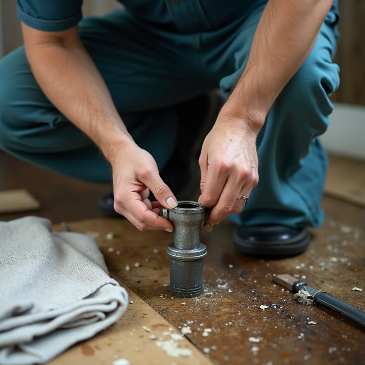 Burst Pipe Repair being performed by a plumber in Euless, TX