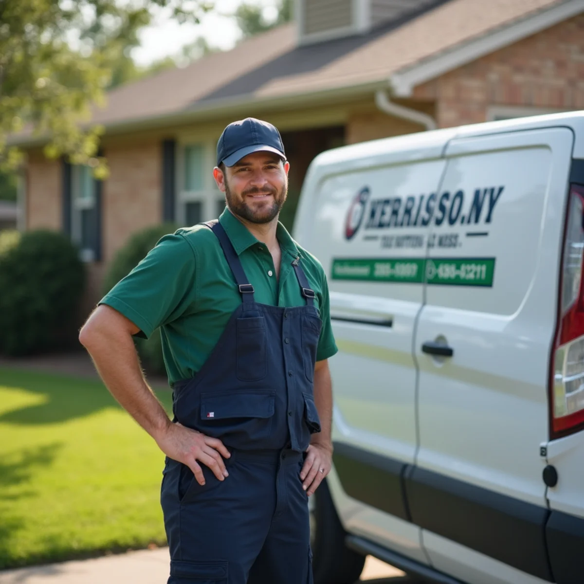 Plumber and service van in Ferris, TX