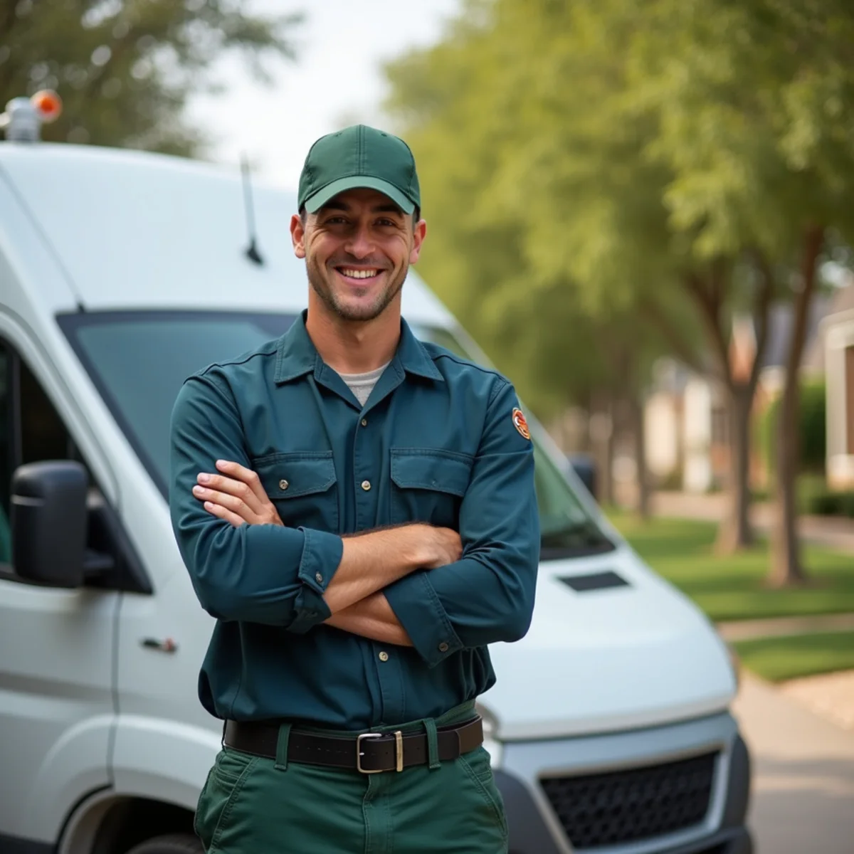 Plumber and service van in Hillsboro, TX