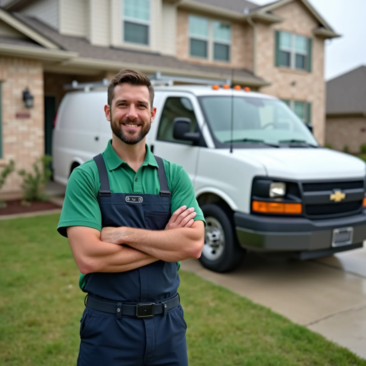 Plumber and service van in Kennedale, TX