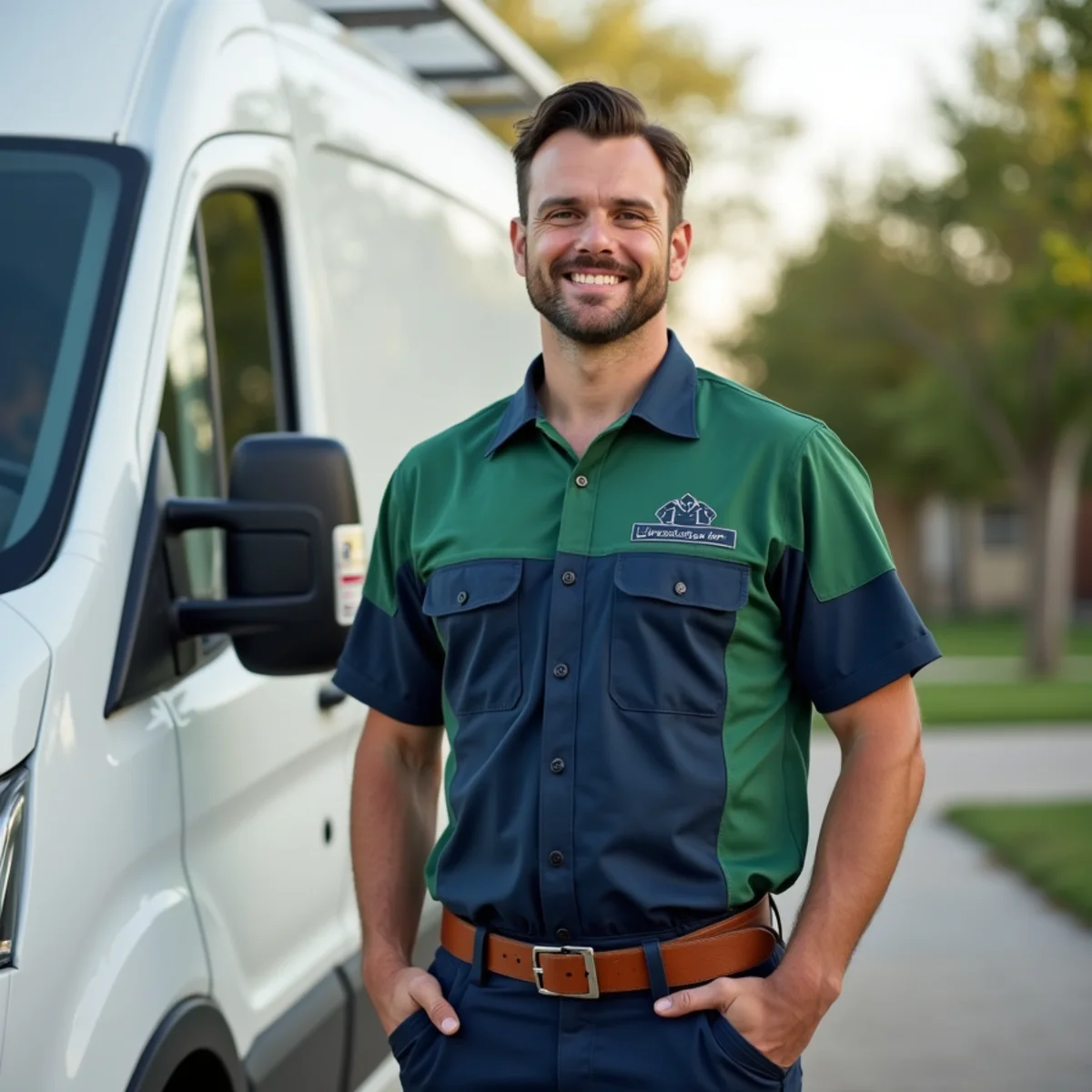 Plumber and service van in Ovilla, TX