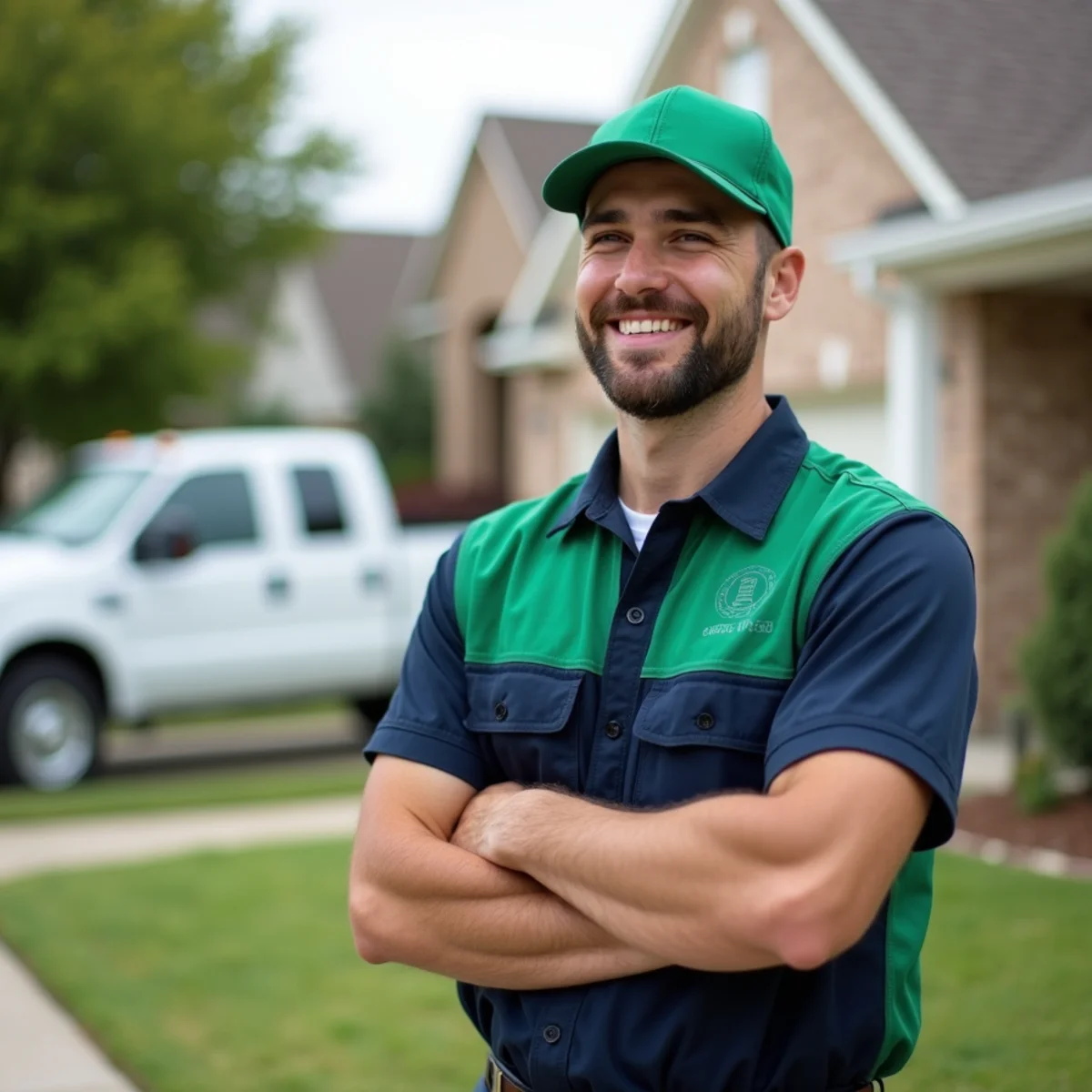 Plumber and service van in Palmer, TX