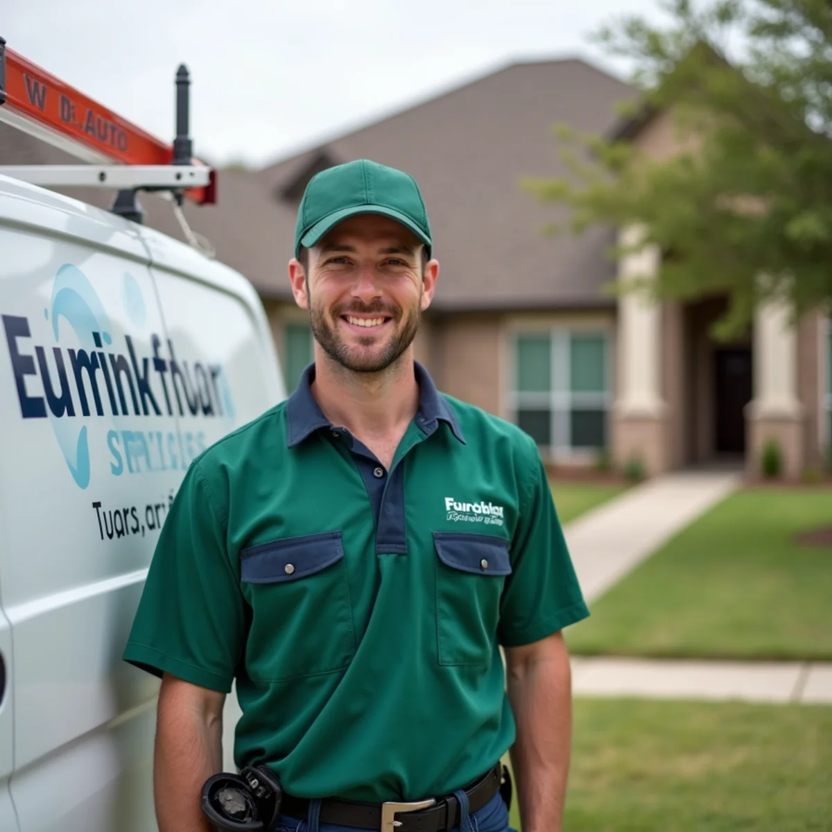 Plumber and service van in Royse City, TX