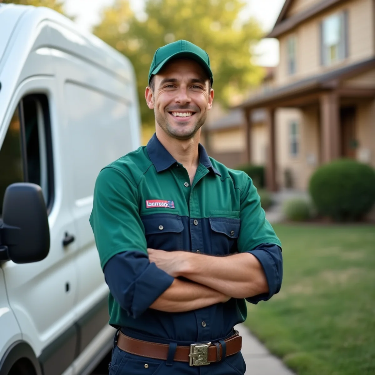 Plumber and service van in Seagoville, TX