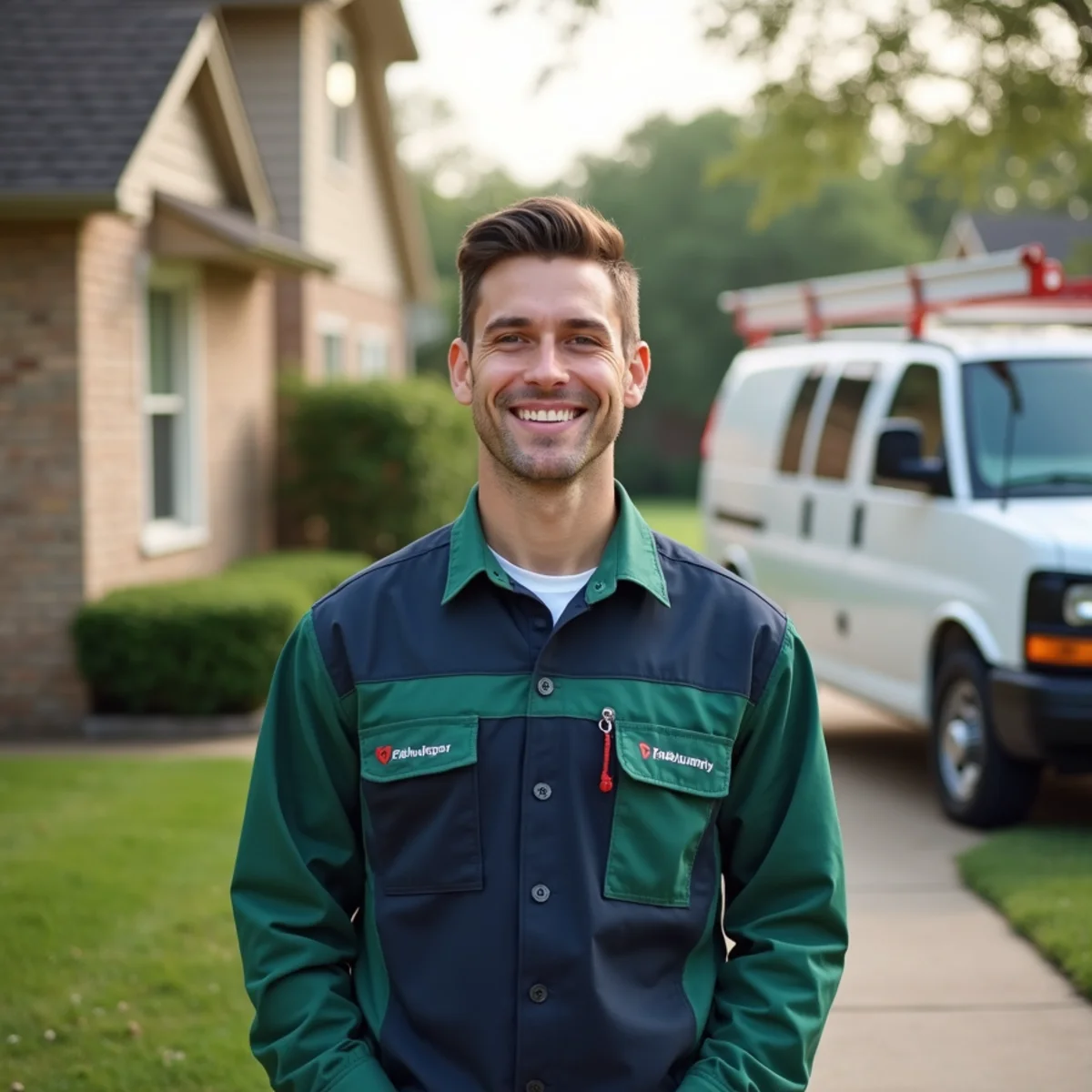 Plumber and service van in Tarrant County, TX
