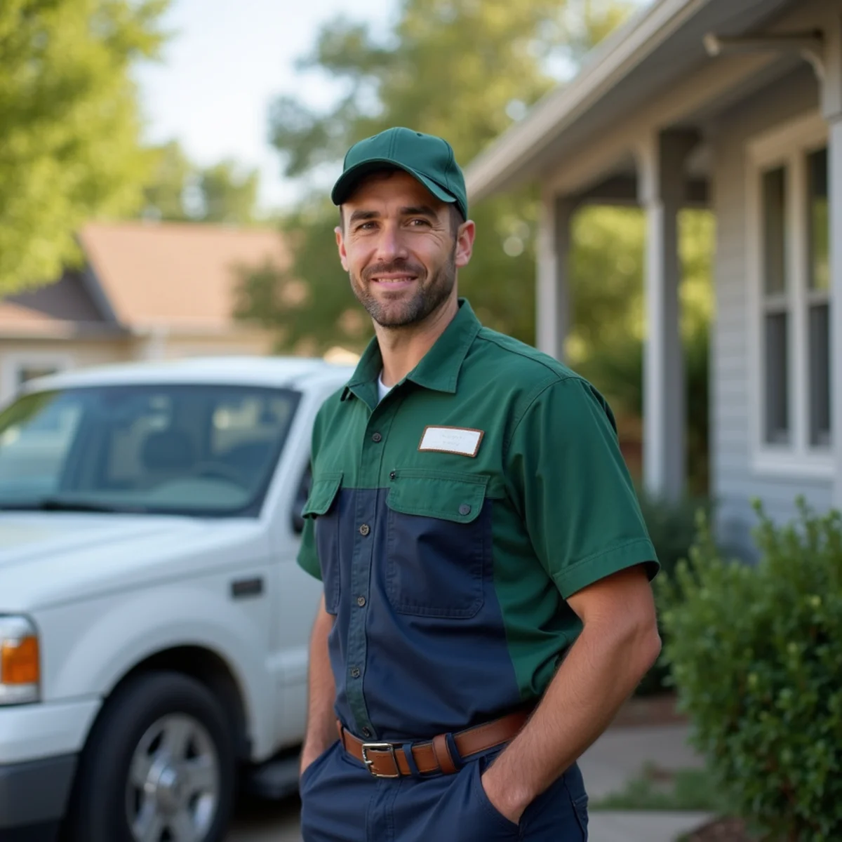 Plumber and service van in Terrell, TX