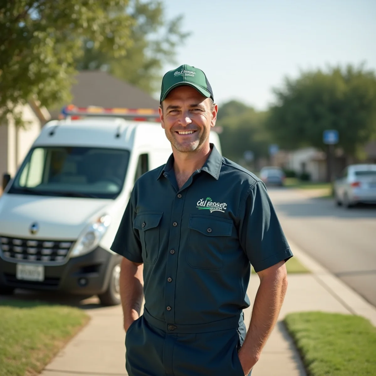 Plumber and service van in Venus, TX