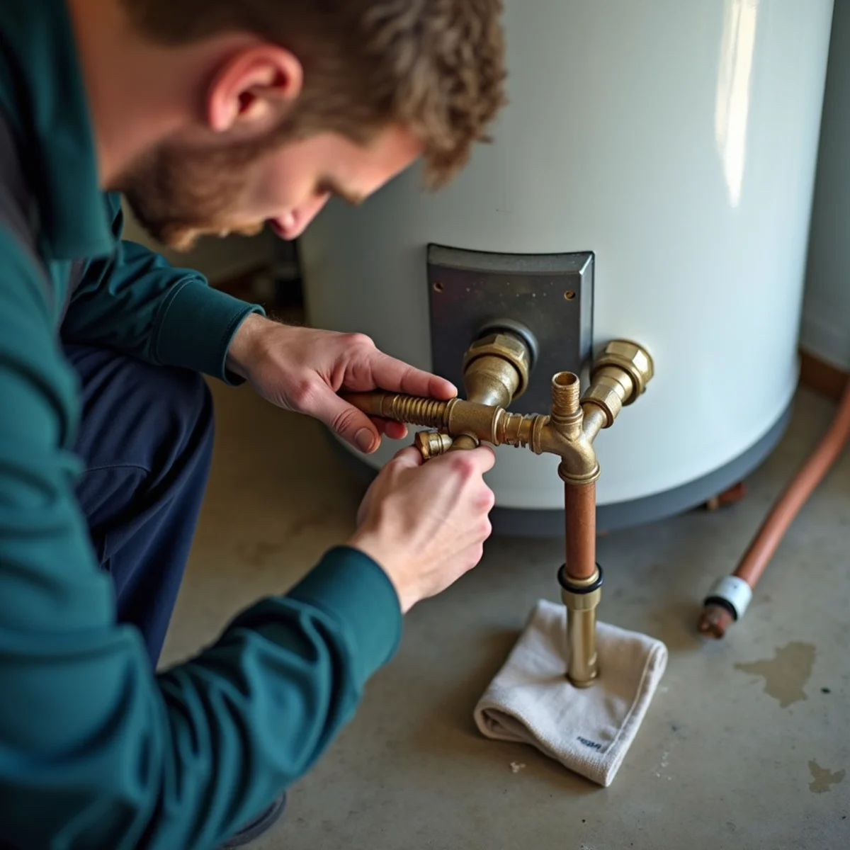 Water Heater Repair & Installation being performed by a plumber in Euless, TX